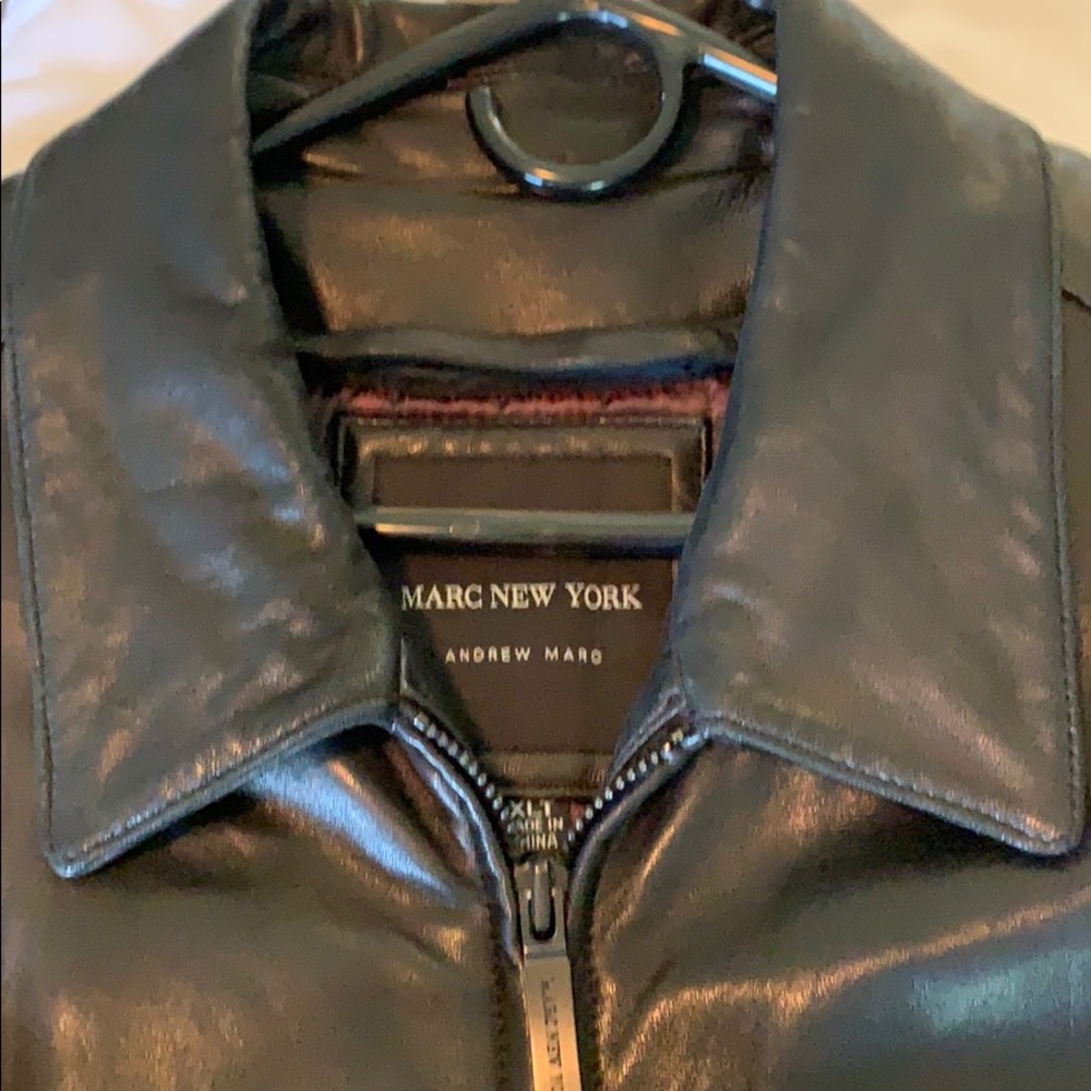 Leather bomber jacket